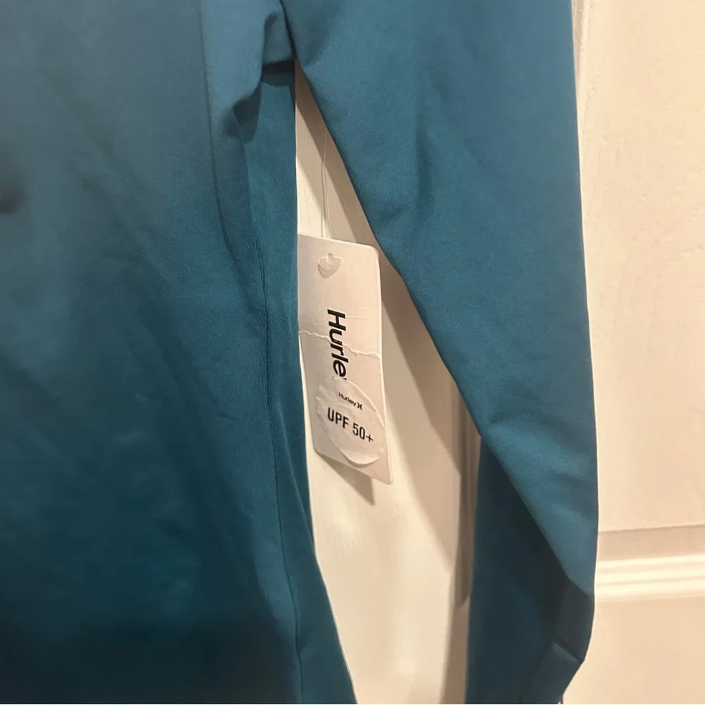 Hurley teal long sleeve rashgaurd sun protection top - Picture 4 of 6